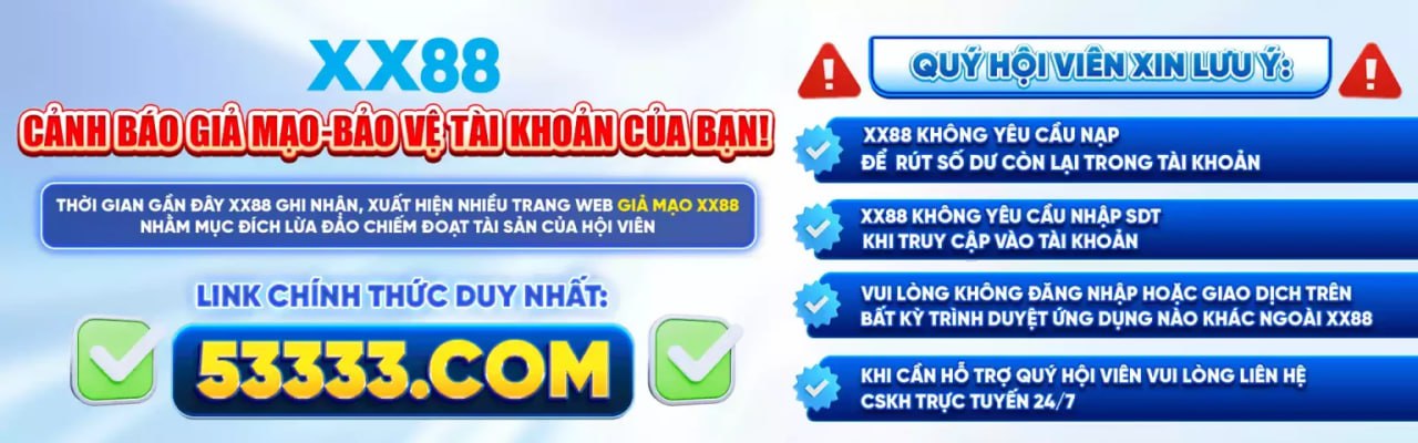 xx88 cảnh báo banner